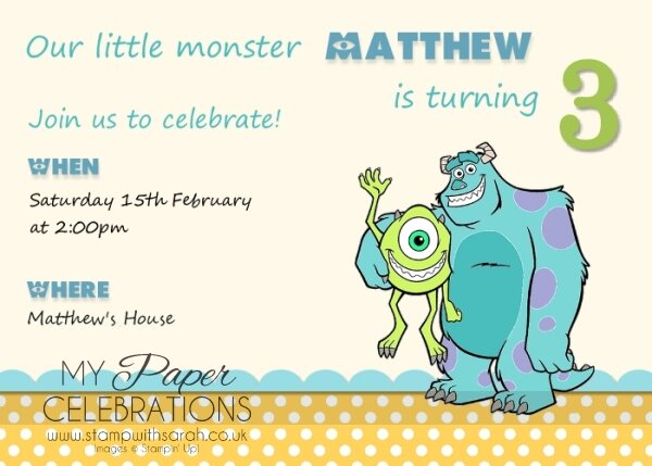 MDS birthday party invitation